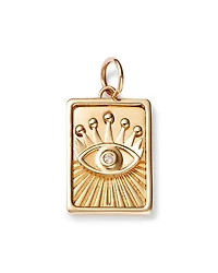 Charm Collection 14K Yellow Gold Diamond Evil Eye Charm