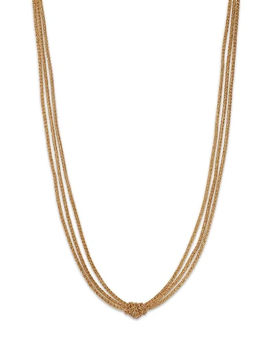 14K Yellow Gold Multi Layer Mesh Knotted Collar Necklace, 18"