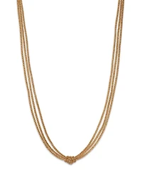 14K Yellow Gold Multi Layer Mesh Knotted Collar Necklace, 18"