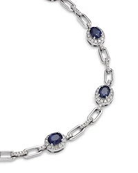 Precious Stone and Diamond Halo Link Bracelet Collection