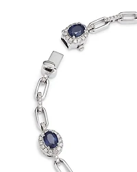 Precious Stone and Diamond Halo Link Bracelet Collection