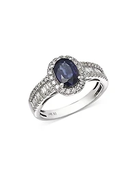 Bloomingdale's Fine Collection Blue Sapphire & Diamond -Halo Ring