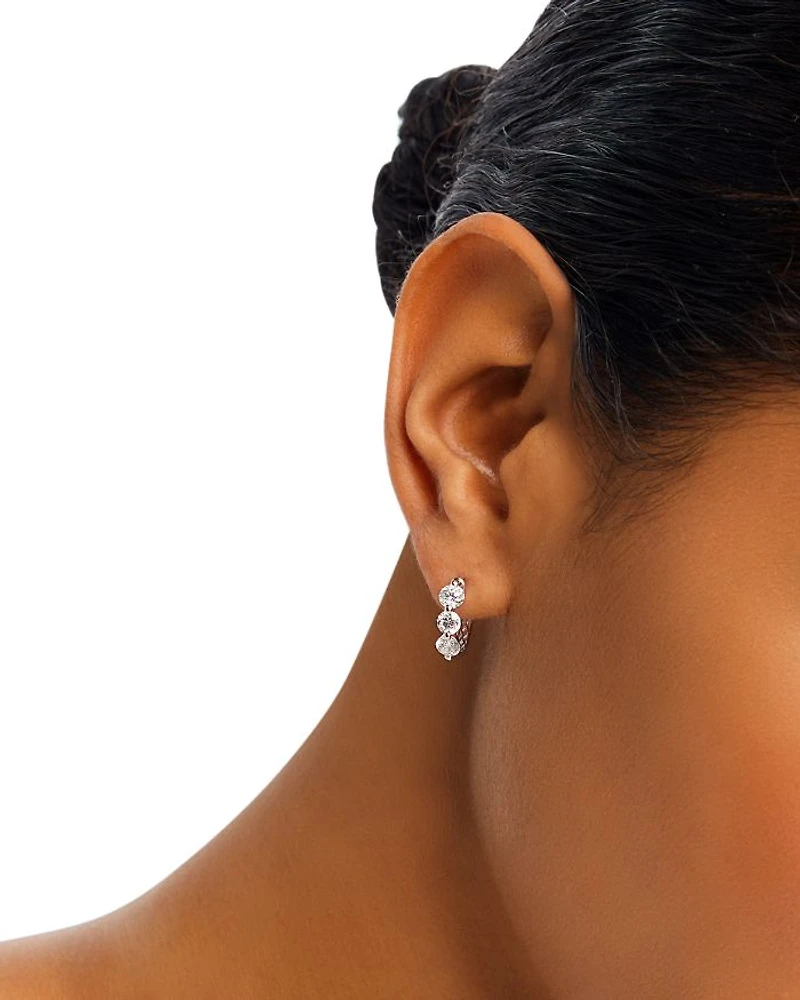 Diamond Hoop Earrings 14K White Gold, 0.5-1.5 tcw