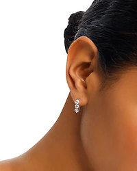 Diamond Hoop Earrings 14K White Gold, 0.5-1.5 tcw
