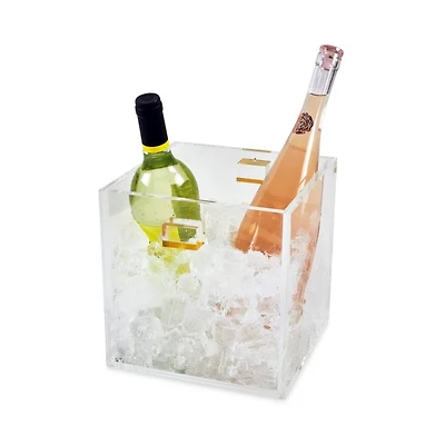Clear Wine Cooler with Gold Handles