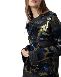 Cosmy Camo Sequin Sweater