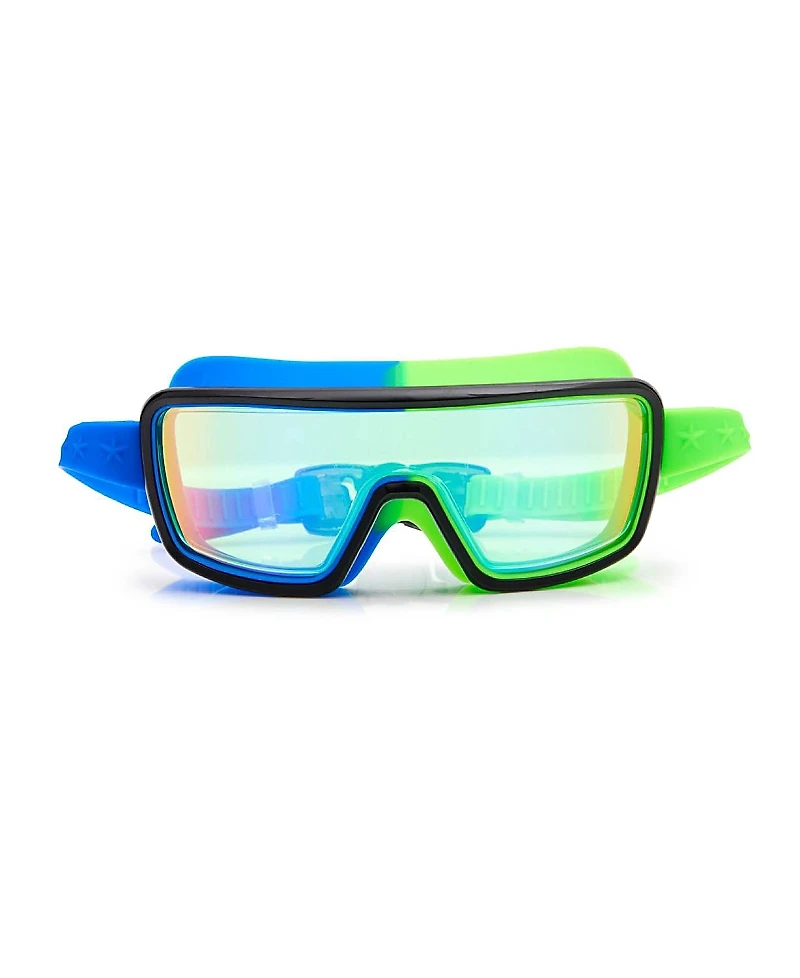 Bling2o Bling2o Cyborg Cyan Prismatic Swim Goggles for Boys - Ages 2-7