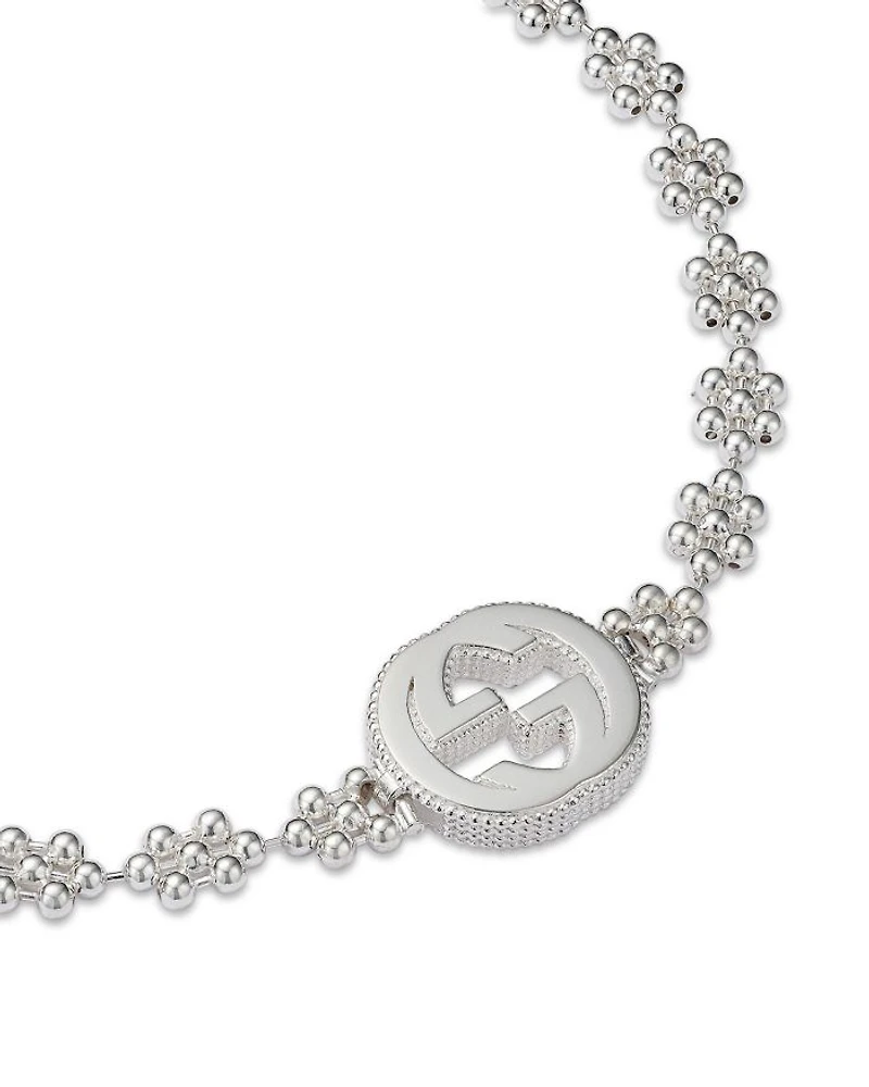 Sterling Silver Small Interlocking G Cluster Chain Bracelet