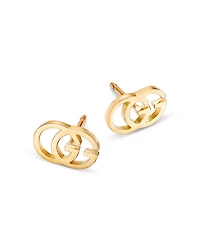 Gucci 18K Yellow Gold Running G Stud Earrings