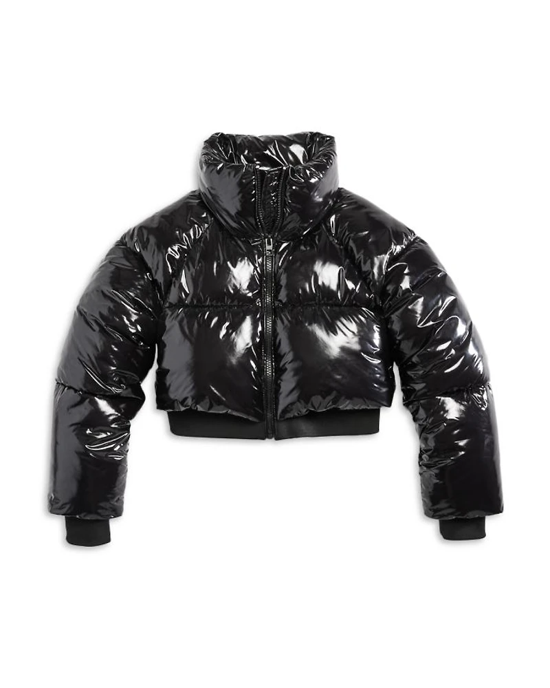 Girls' Nylon Blend Quilted Full Zip Puffer Jacket - Big Kid