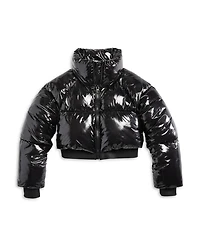 Girls' Nylon Blend Quilted Full Zip Puffer Jacket - Big Kid