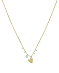 Meira T 14K Yellow & White Gold Diamond Heart Pendant Necklace, 16-18