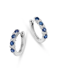 Bloomingdale's Fine Collection Blue Sapphire & Diamond Huggie Hoop Earrings