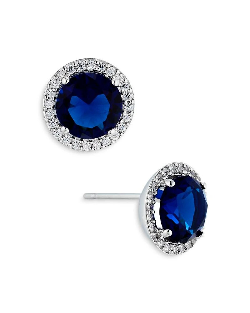 Round Halo Stud Earrings