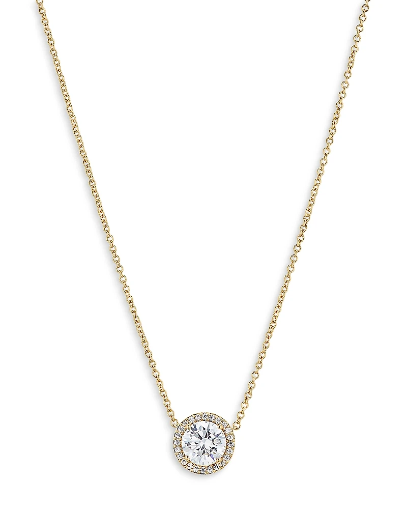 Nadri Round Halo Pendant Necklace, 16