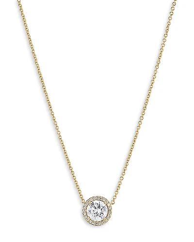 Nadri Round Halo Pendant Necklace, 16