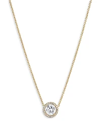Nadri Round Halo Pendant Necklace, 16