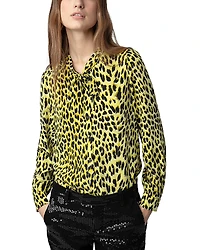 Zadig & Voltaire Taos Animal Print Silk Top