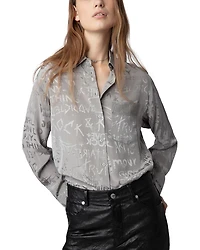 Morning Jacquard Manifesto Silk Shirt
