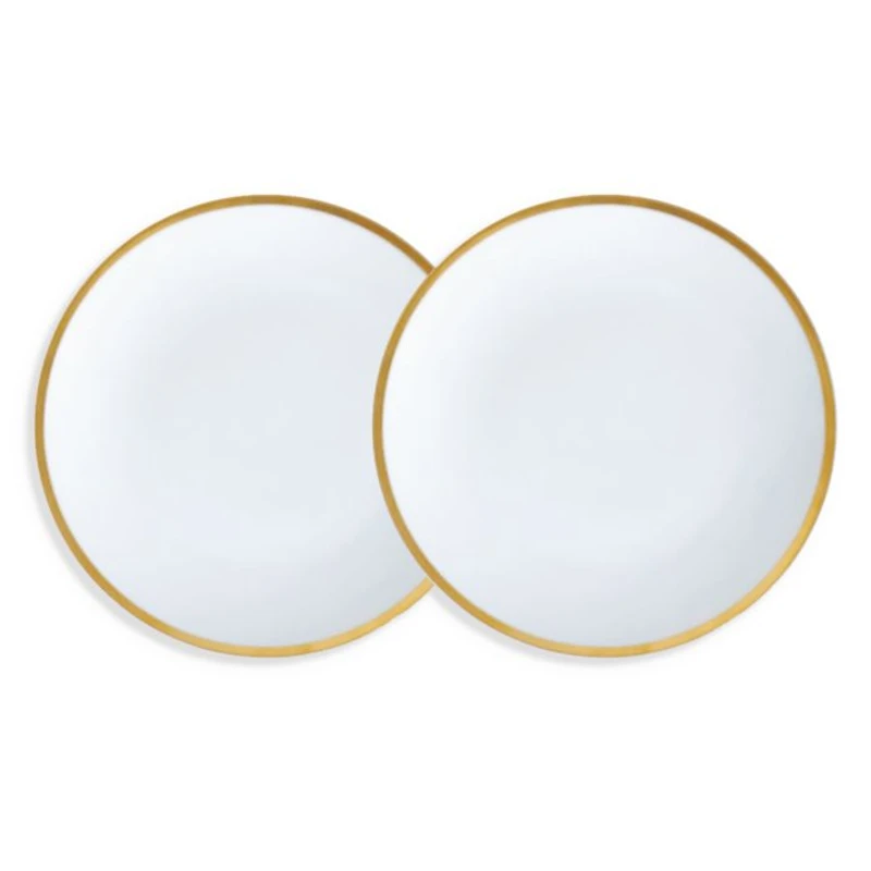 Golden Edge 6" Canape Bread Plate, Set of 2