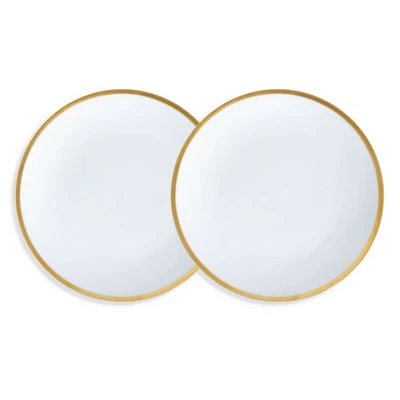 Golden Edge 6" Canape Bread Plate, Set of 2