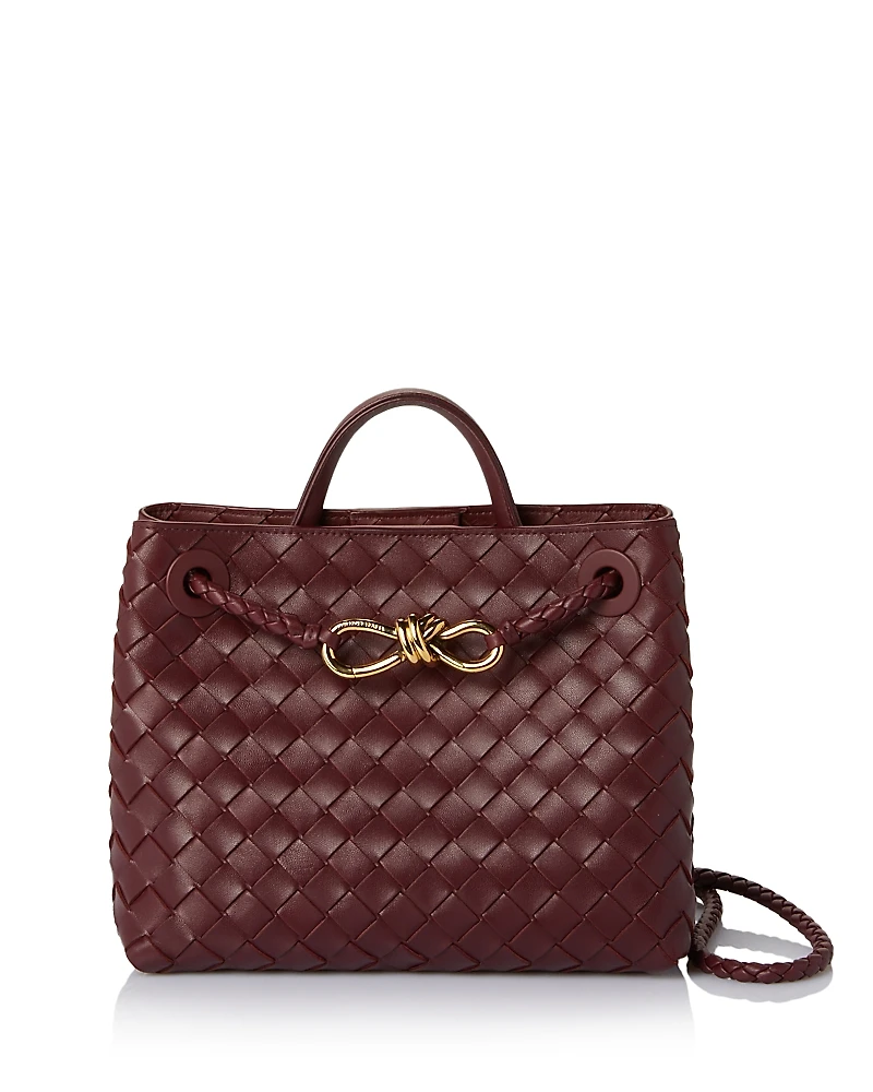 Bottega Veneta Small Andiamo Intrecciato Leather Top Handle Bag