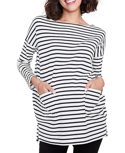 Hatch Collection Long Sleeve Maternity Bateau Top