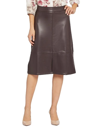Faux Leather A Line Skirt
