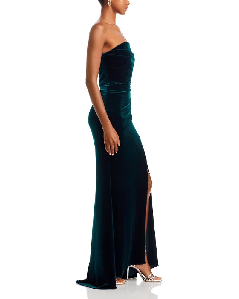 Velvet Strapless Gown - Exclusive
