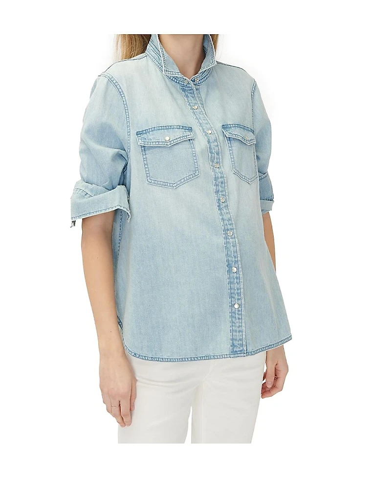 Hatch Collection Denim Maternity Nursing Friendly Shirt
