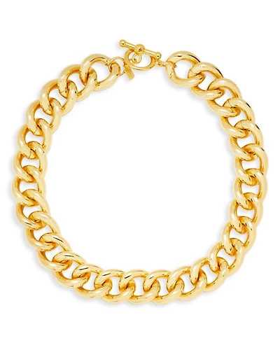 Chunky Chain Link Collar Necklace in 18K Gold Plated, 18.5"