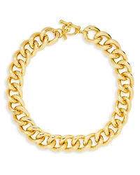 Chunky Chain Link Collar Necklace in 18K Gold Plated, 18.5"