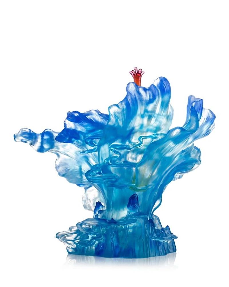 Cloudy Peaks Alight Crystal Figure