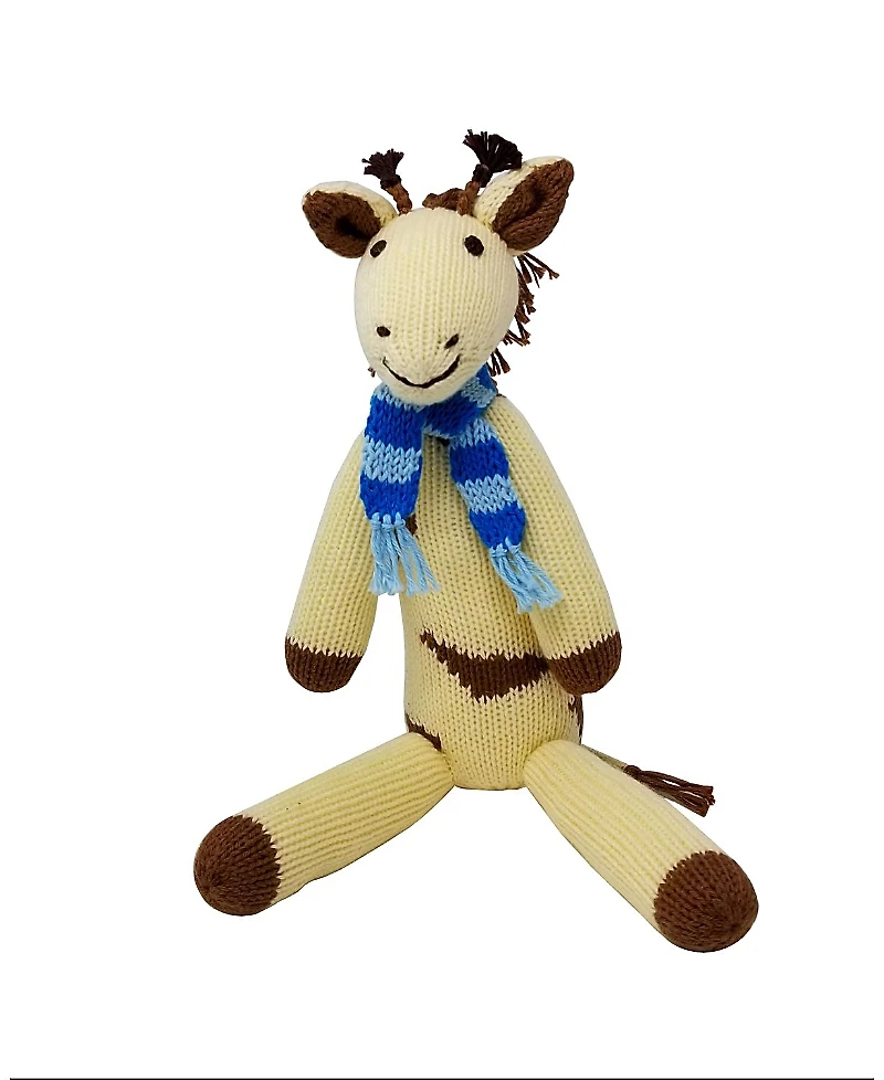 Melange Collection Knit Cotton Giraffe with Scarf - Ages 0+