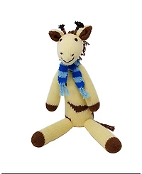 Melange Collection Knit Cotton Giraffe with Scarf - Ages 0+