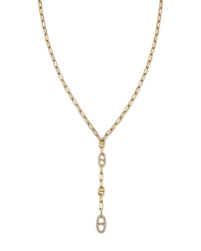 Diamond Link Lariat Necklace in 14K Yellow Gold, 0.50 ct.