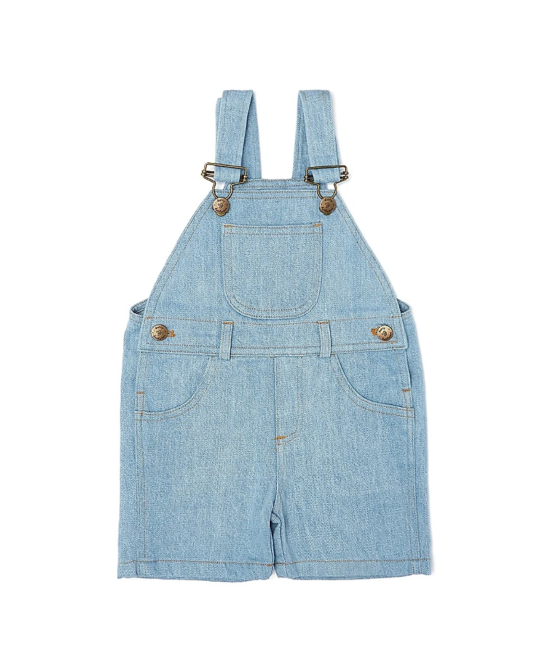 Dotty Dungarees Unisex Classic Pale Denim Overall Shorts - Baby, Little Kid, Big Kid