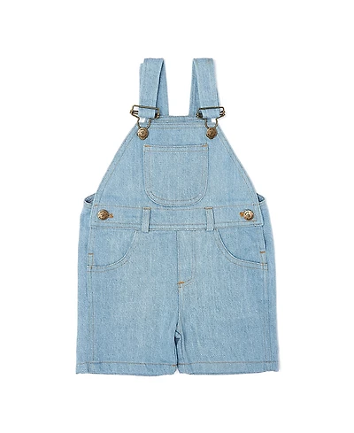 Dotty Dungarees Unisex Classic Pale Denim Overall Shorts - Baby, Little Kid, Big Kid