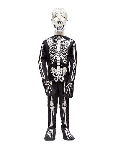 Glow the Dark Skeleton Shirt, Pants, and Mask Costume - Ages 3-8 Years