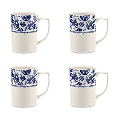 Spode Blue Italian Brocato Mug, Set of 4