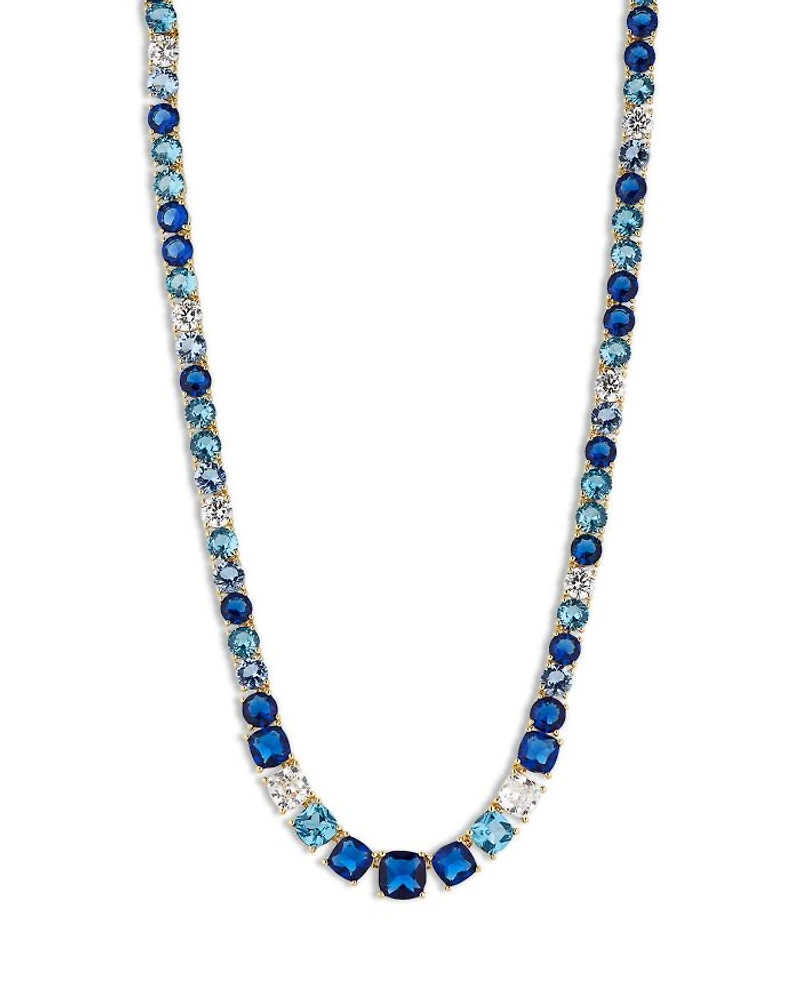 Rockstars Mixed Stone Collar Necklace in 18K Gold Plated, 16"
