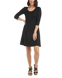 Petites Scoop Neck A Line Dress