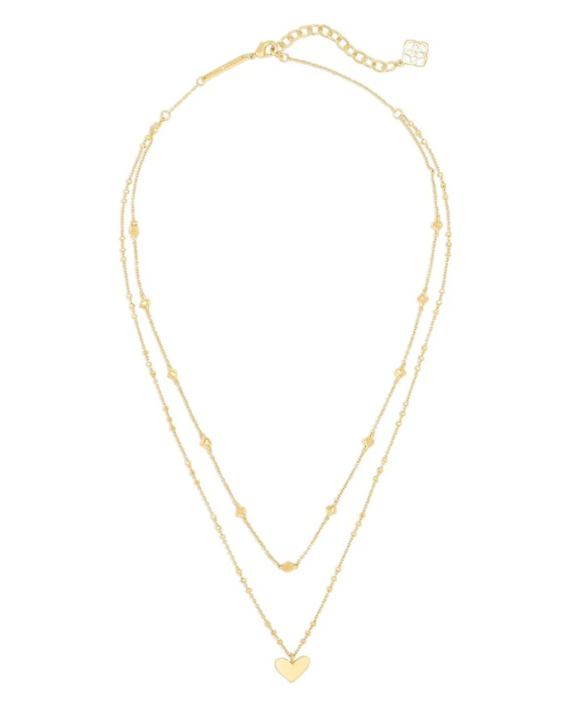 Ari Heart Layered Pendant Necklace, 14-16"