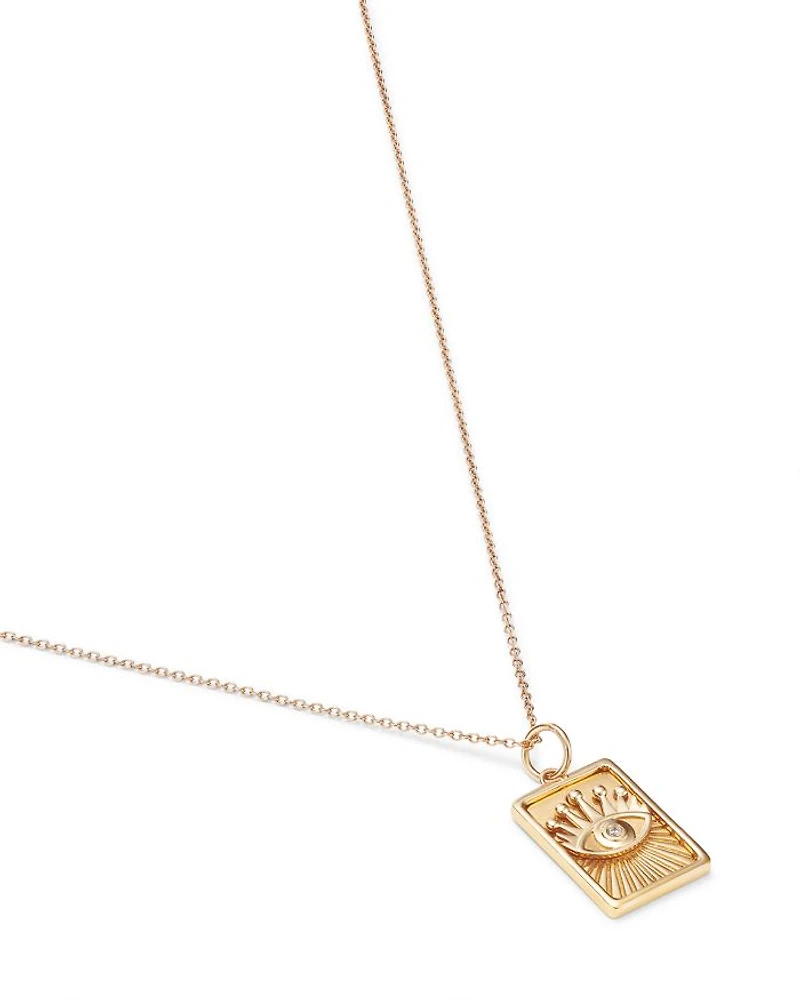 Charm Collection 14K Yellow Gold Diamond Evil Eye Charm