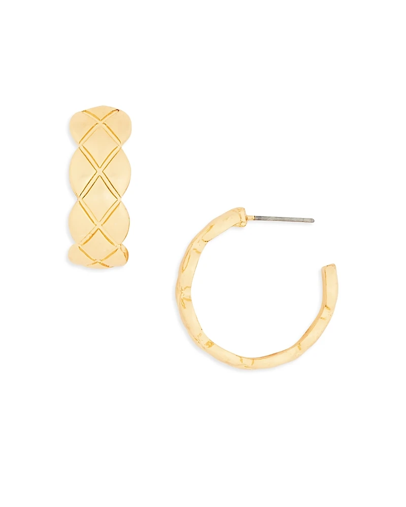 Aqua Crisscross Hoop Earrings