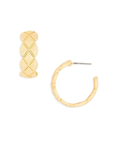 Aqua Crisscross Hoop Earrings