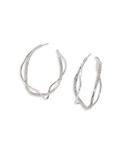 Intertwined Pavé Hoop Earrings