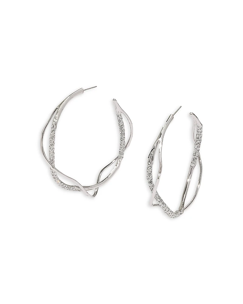 Alexis Bittar Intertwined Pave Hoop Earrings