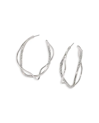 Alexis Bittar Intertwined Pave Hoop Earrings