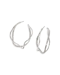 Alexis Bittar Intertwined Pave Hoop Earrings